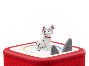 Disney 101 Dalmatians Tonie on a red Toniebox 2 ready to play audio stories and songs
