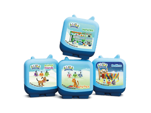 Alphablocks stacked together displaying the full set available