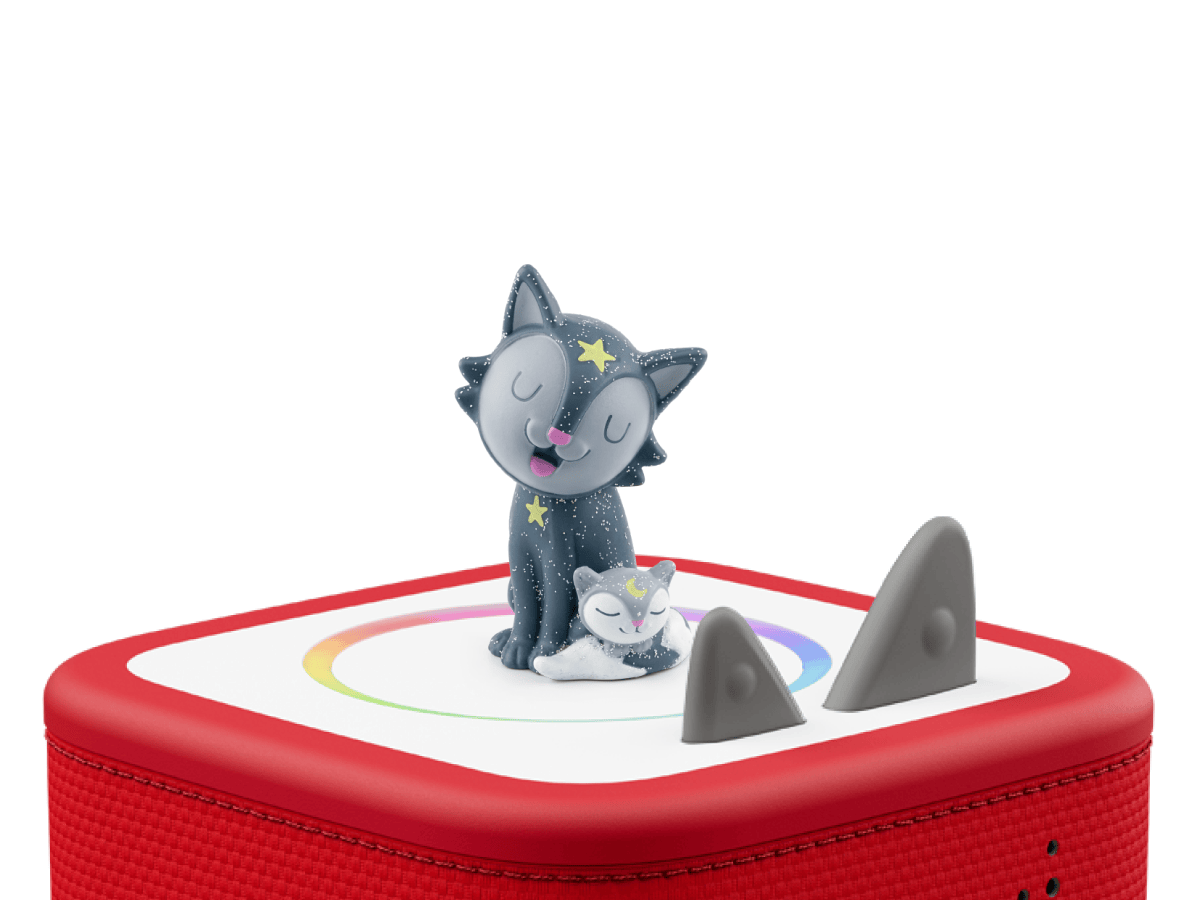 Favourite Children's Songs-Bedtime & Lullabies 2 Tonie on a red Toniebox 2 ready to play audio stories and songs