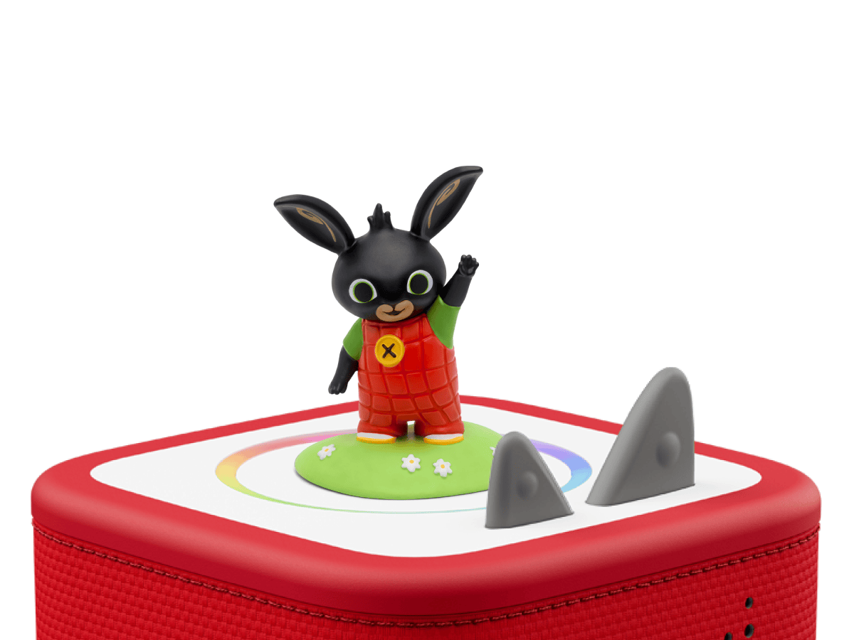 Bing Bunny Tonie on a red Toniebox 2 ready to play audio stories and songs