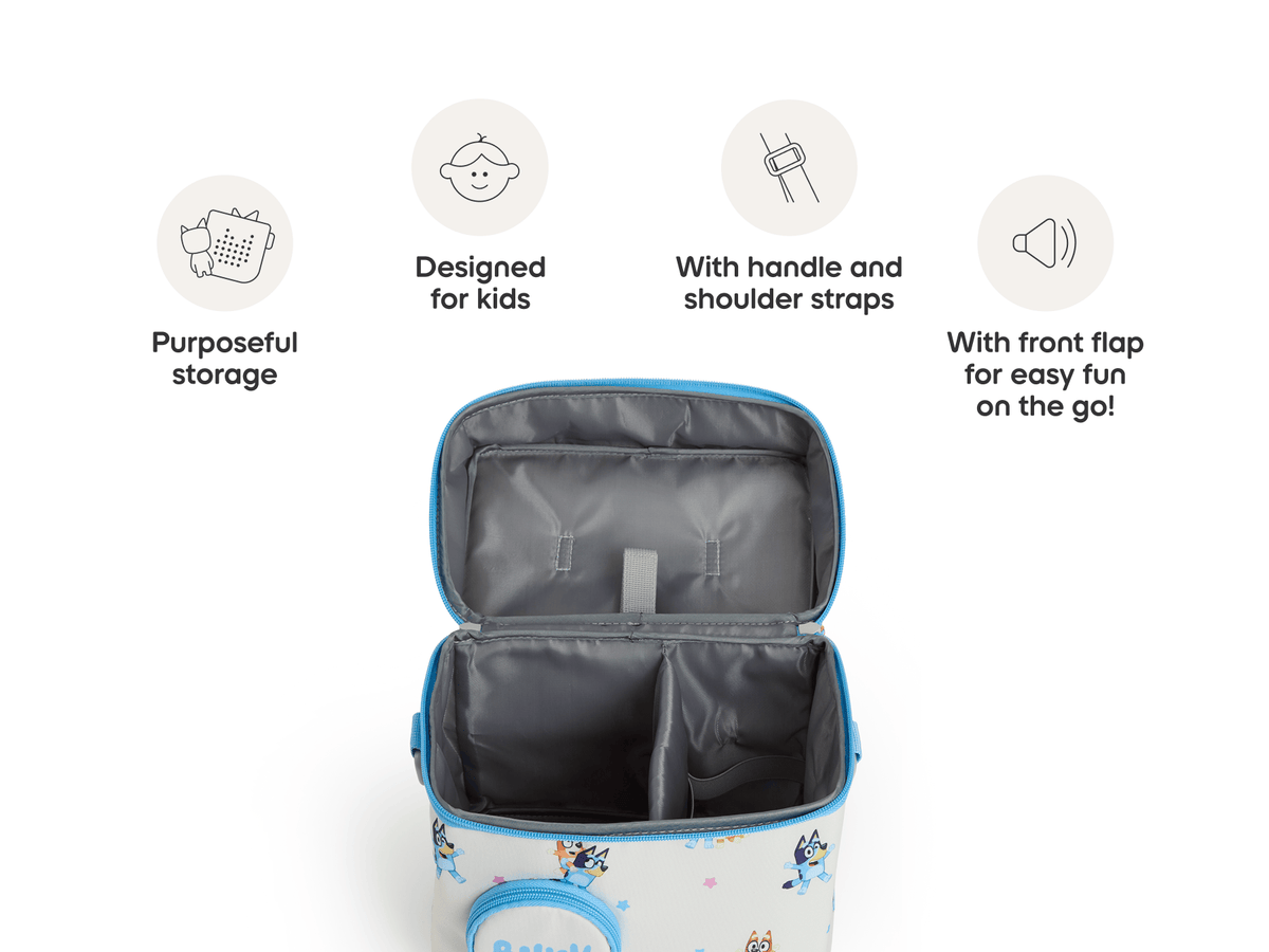 tonies Bluey Listen & Go Carrying Case designed to carry the toniebox and tonies
