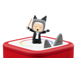Conductor Creative-Tonie on a red Toniebox 2 ready to play audio stories and songs