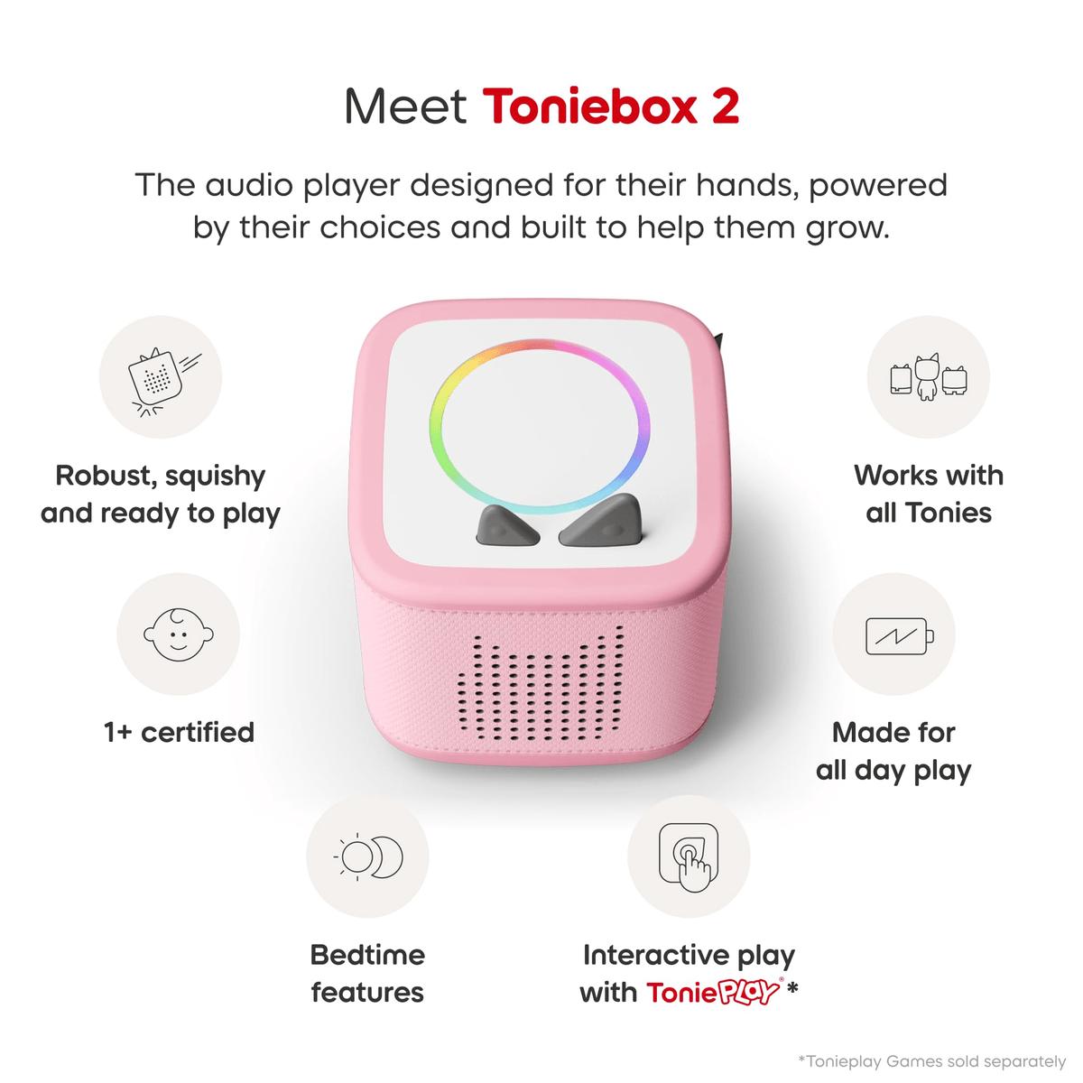 Toniebox 2 Cloud Pink Starter Set with Rubie Creative-Tonie | tonies®