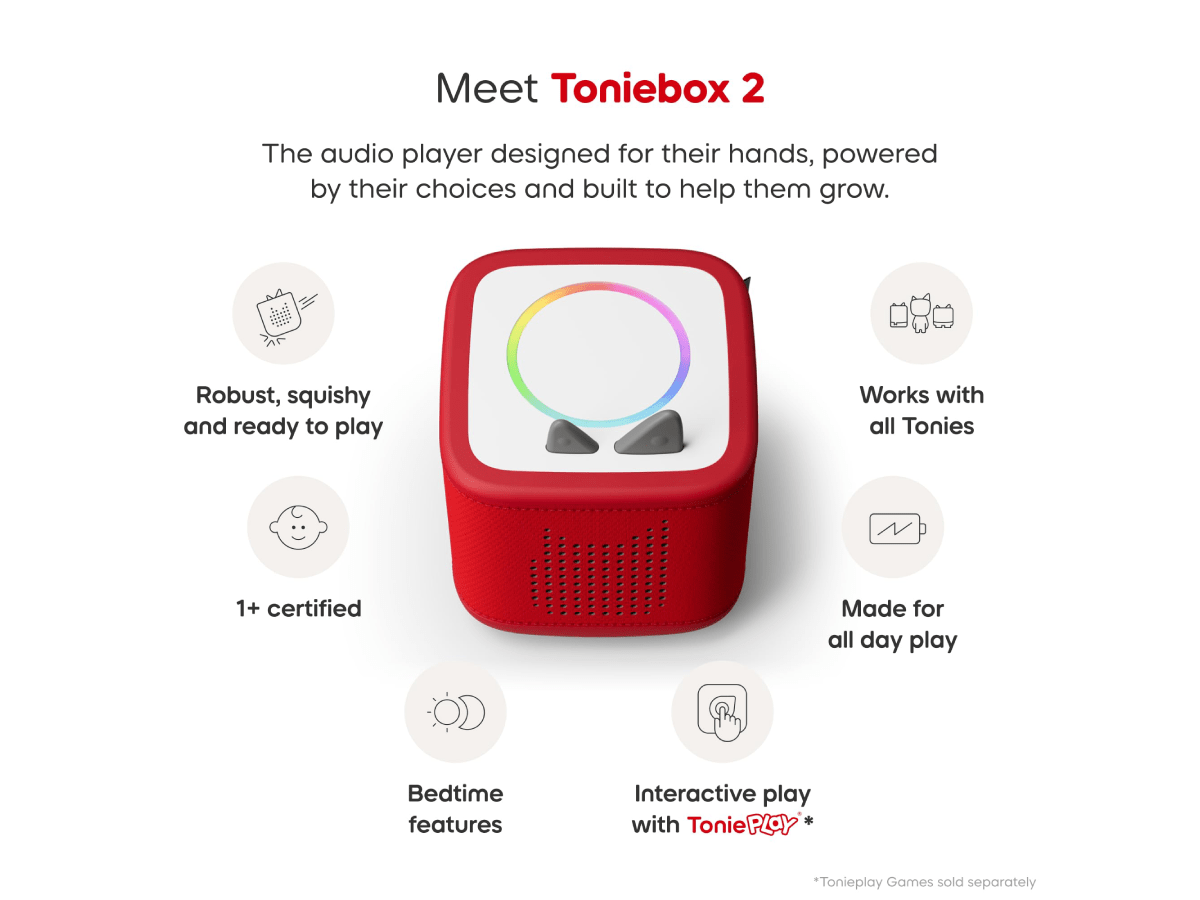 Toniebox 2 Starter Set with Creative Tonie - Sunset Red