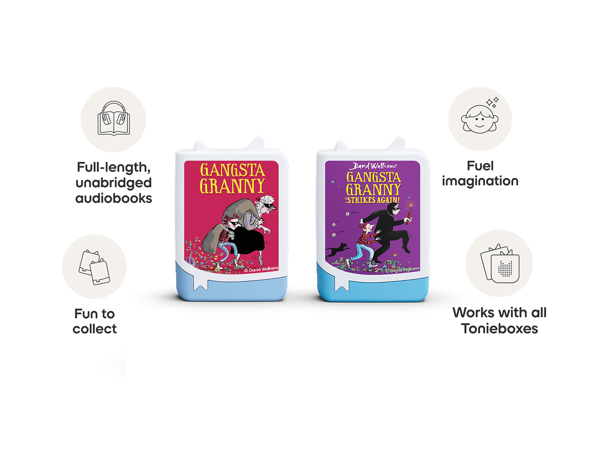 David Walliams 2x Gangsta Granny Book Tonies work with all Tonieboxes and are full length unabridged audiobooks for kids