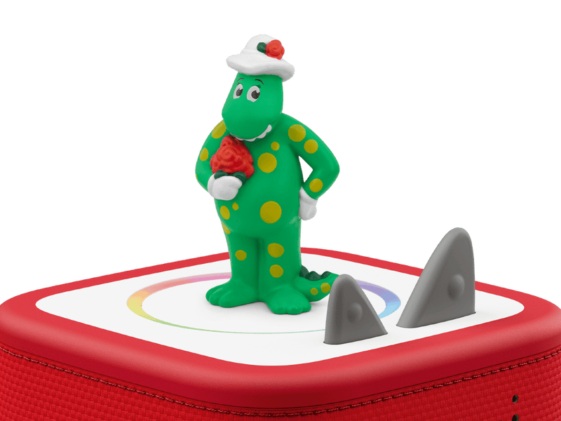 The wiggles dorothy the dinosaur Tonie on a red Toniebox 2 ready to play audio stories and songs