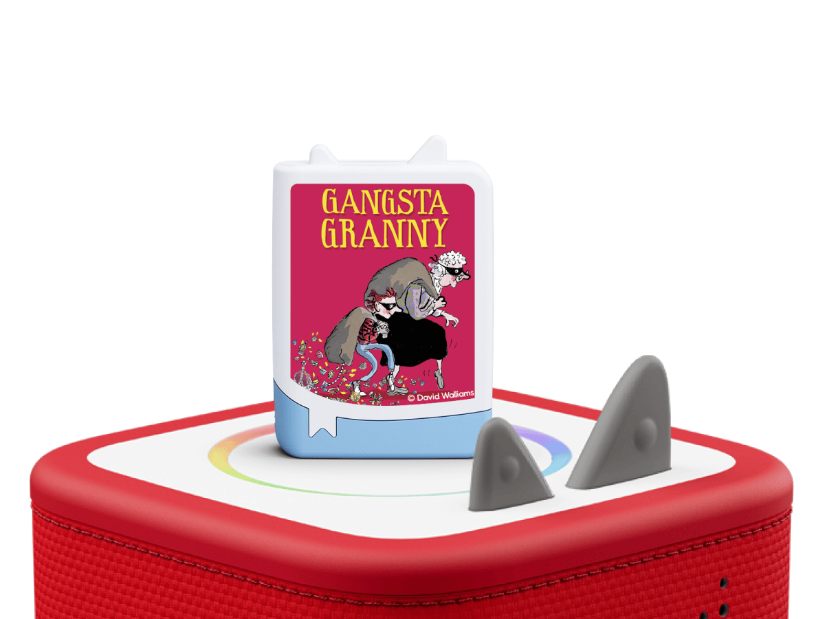 David Walliams - Gangsta Granny on a red Toniebox 2 ready to play audio stories and songs curated for kids