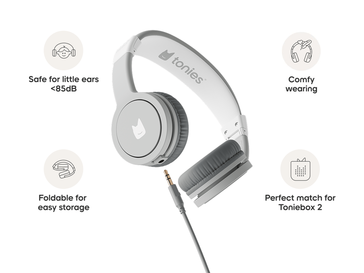 gray wired headphones for kids are easy to use and comfy to wear