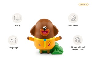 Hey Duggee Tonie audio figurine from the adventure category, inspiring audio journeys and imaginative play
