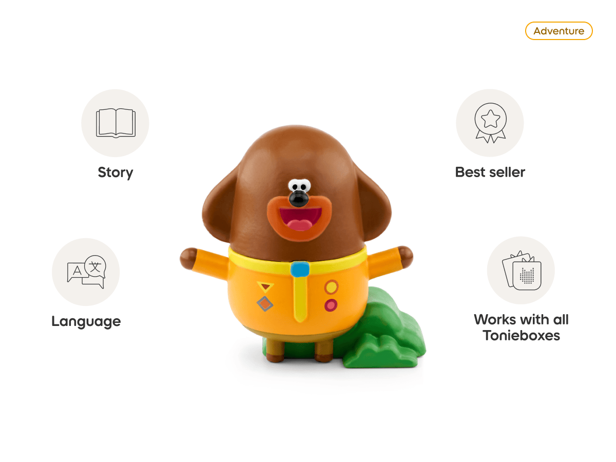 Hey Duggee Tonie audio figurine from the adventure category, inspiring audio journeys and imaginative play