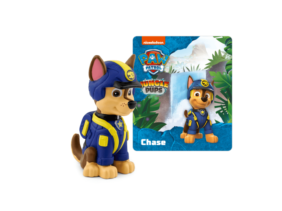 PAW Patrol Jungle Pups: Chase Tonie with a branded content card