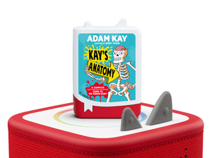 Adam Kay - Kay's Anatomy on a red Toniebox 2 ready to play audio stories and songs curated for kids