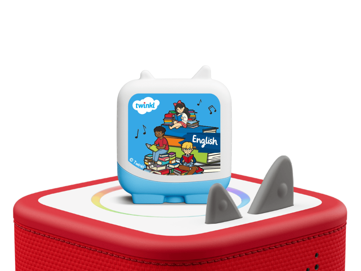 Twinkl - Learn with Twinkl on a Red Toniebox 2 ready to play audio stories and songs curated for older listeners