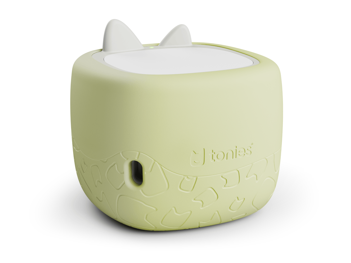 Toniebox Lite Cover melon green on a toniebox lite back view