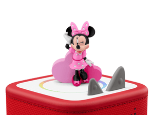 Disney Minnie Mouse Clubhouse Tonie on a red Toniebox 2 ready to play audio stories and songs