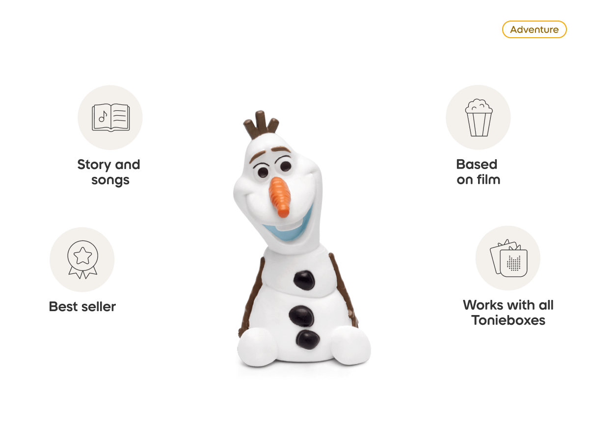 Disney Frozen Olaf Tonie audio figurine, inspiring audio journeys and imaginative play