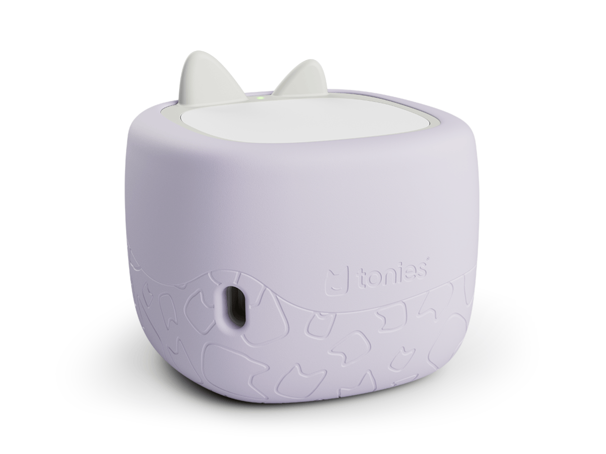 Toniebox Lite Cover pastel lilac on a toniebox lite back view