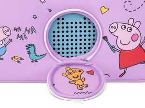 details view of the perforated circle on the Listen & Play Bag - Peppa Pig