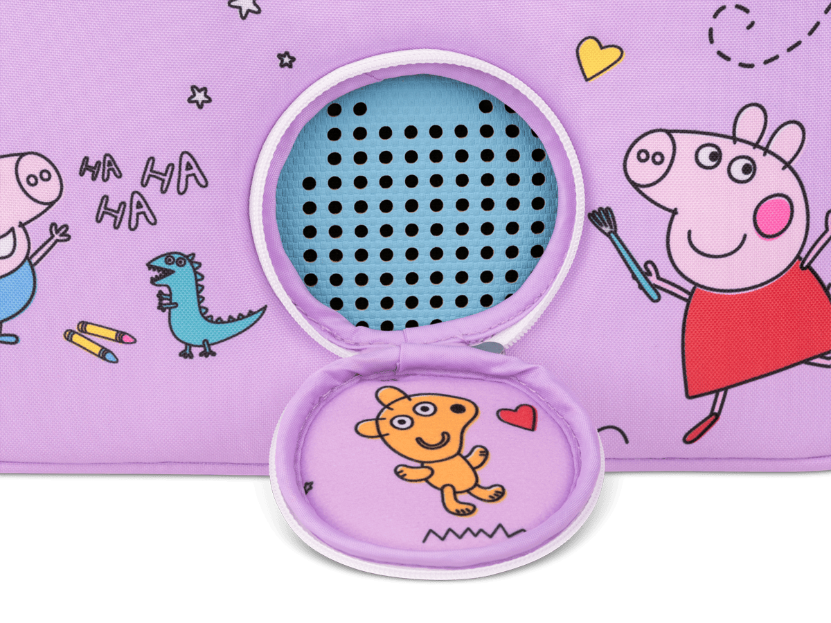 details view of the perforated circle on the Listen & Play Bag - Peppa Pig