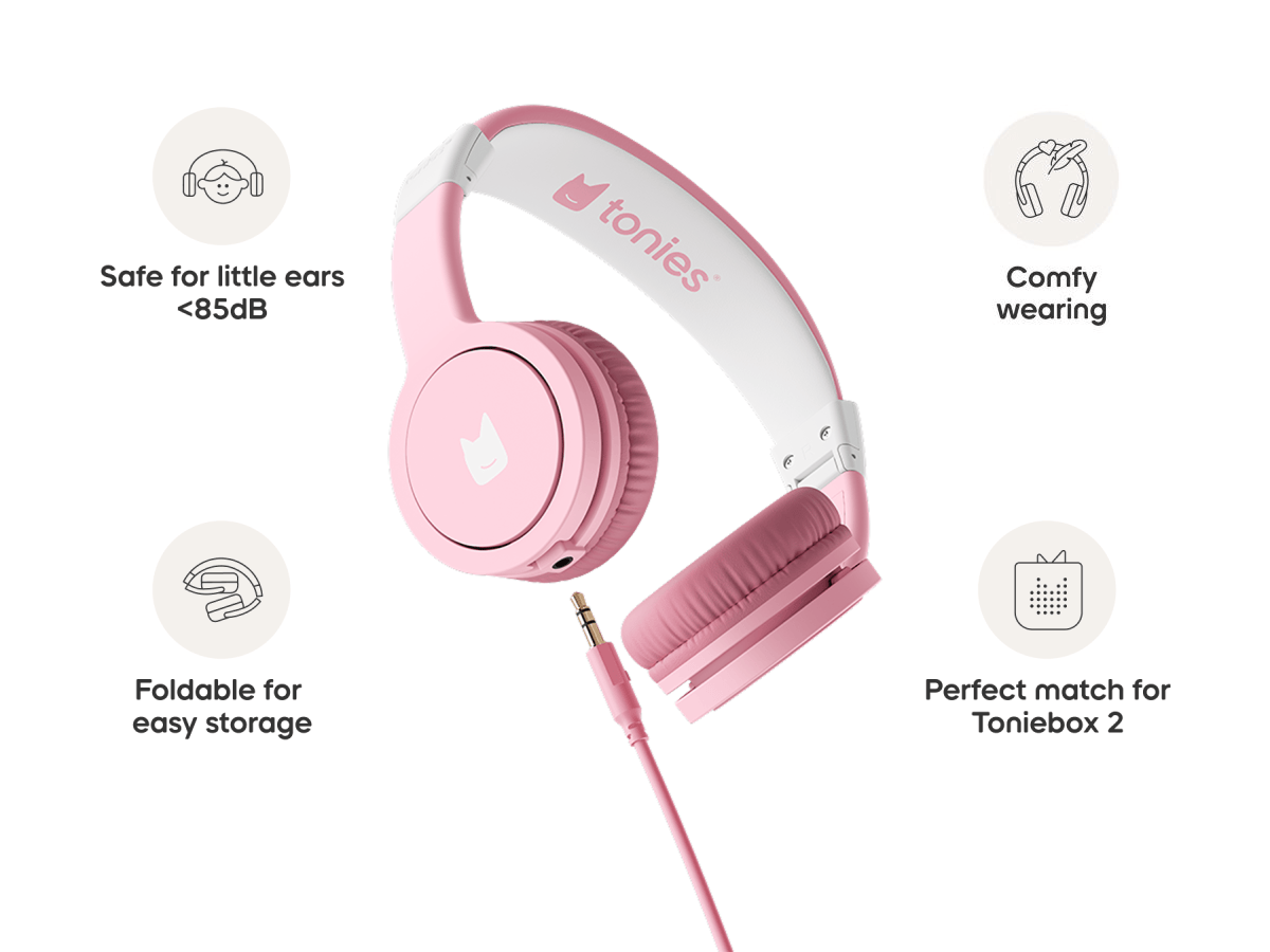 pink wired headphones for kids are easy to use and comfy to wear