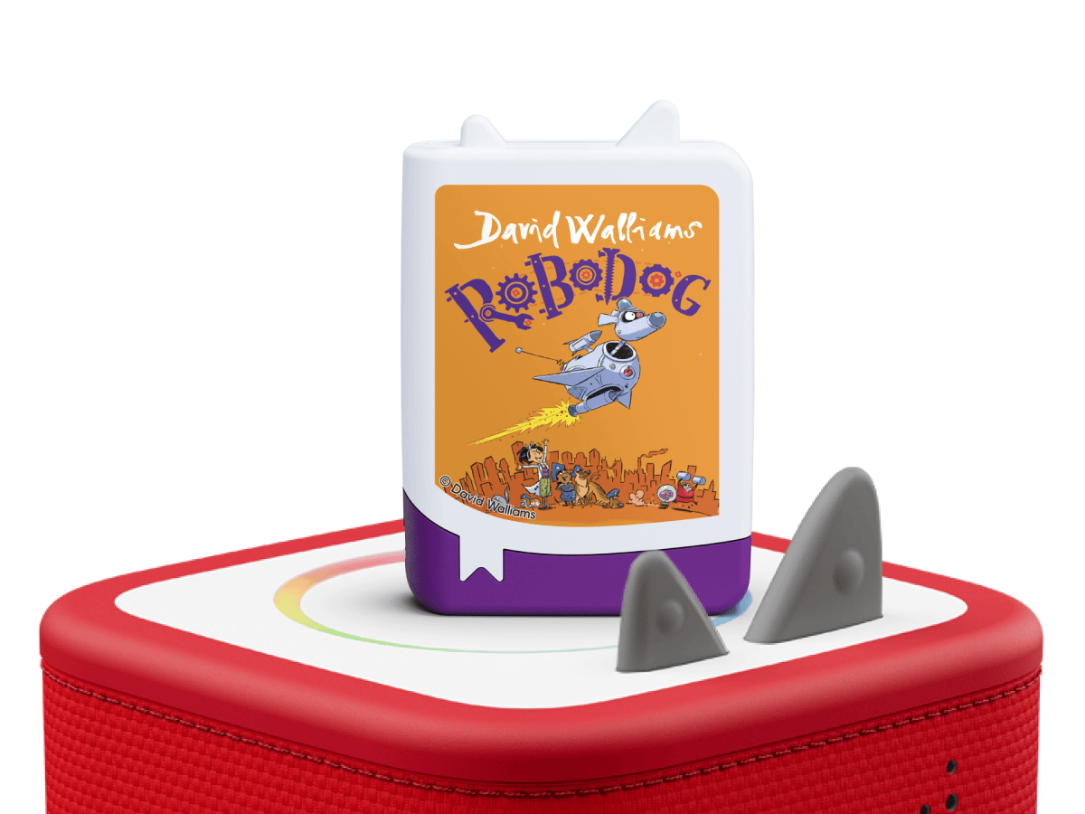 David Walliams - Robodog on a red Toniebox 2 ready to play audio stories and songs curated for kids