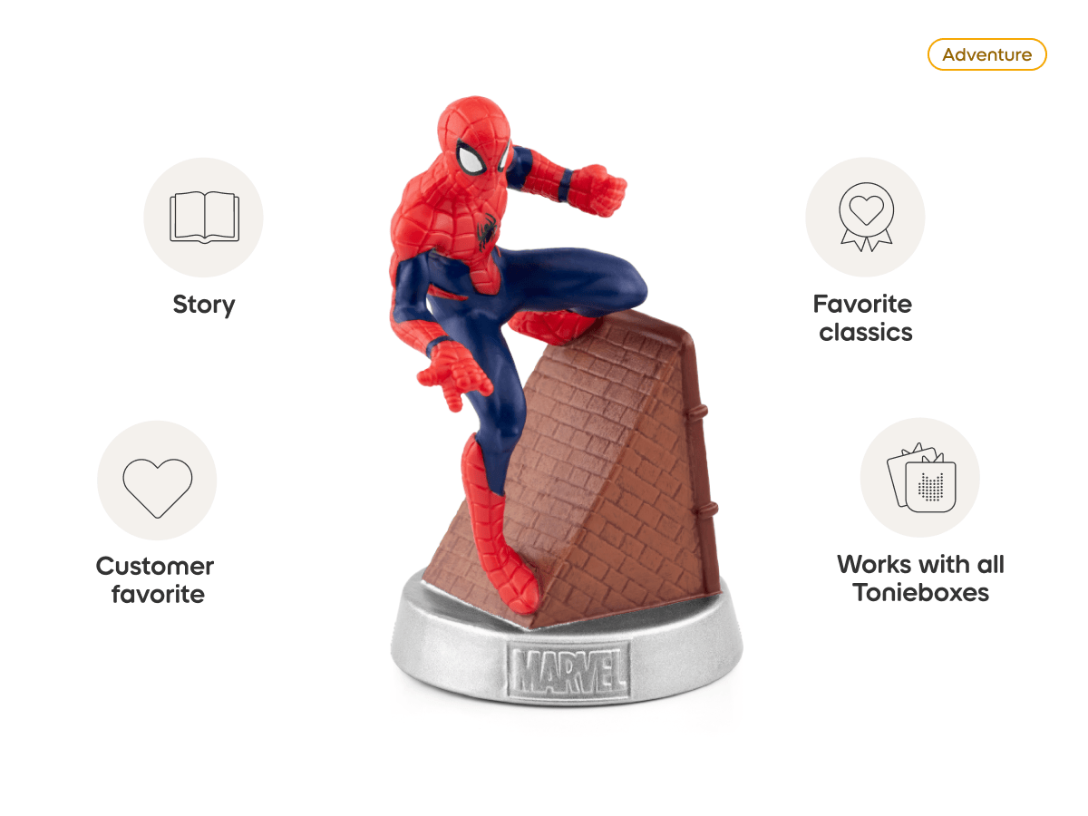 Marvel Spider-Man Tonie audio figurine from the adventure category, inspiring audio journeys and imaginative play