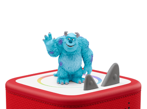 Disney & Pixar Monsters, Inc. Tonie on a red Toniebox 2 ready to play audio stories and songs