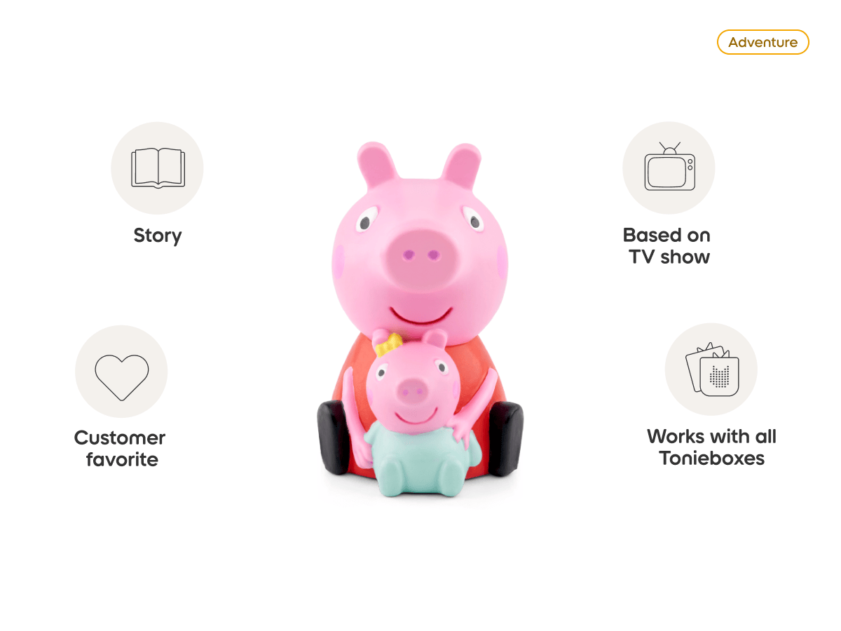 Peppa Pig- The New Baby Sister Tonie audio figurine from the adventure category, inspiring audio journeys and imaginative play