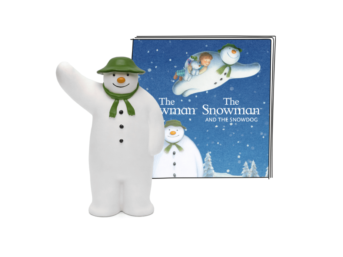 The Snowman & the Snow Dog Tonie with a branded content card