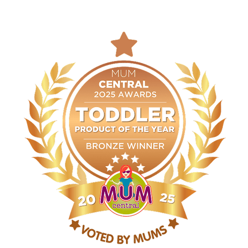 Bronze award for 'Product of the Year' for a toddler product, featuring 'Mum Central' branding